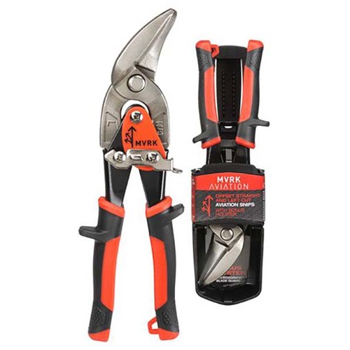 MVRK Left Cutting Offset Aviation Snip With Holster And Belt Clip