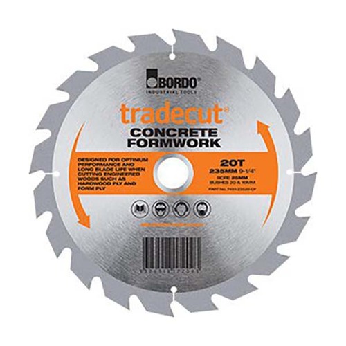 Bordo 235mm x 20T Tradecut Concrete Formwork Blade For Timber - Pack of 20