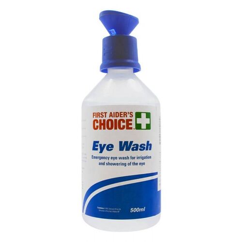 First Aiders Choice Eye Wash Saline Eye Rinse w/ Eye Cap 500ml