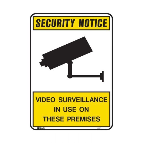 Brady Video Surveillance In Use On These Premises 300 x 450mm Metal