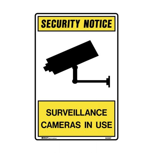 Brady Surveillance Cameras In Use 300 x 450mm Metal