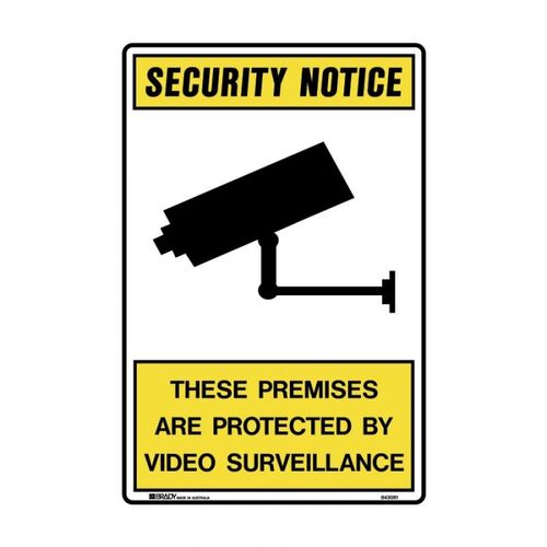 Brady These Premises Are Protected By Video Surveillance 300 x 450mm Metal
