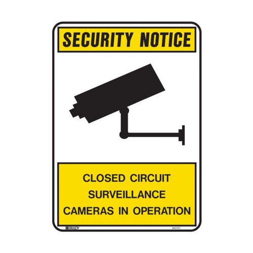 Brady Closed Circuit Surveillance Cameras In Operation 300 x 450mm Metal