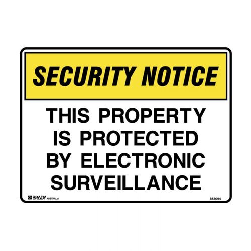 This Property Is Protected By Electronic Surveillance 600 x 450mm Polypropylene