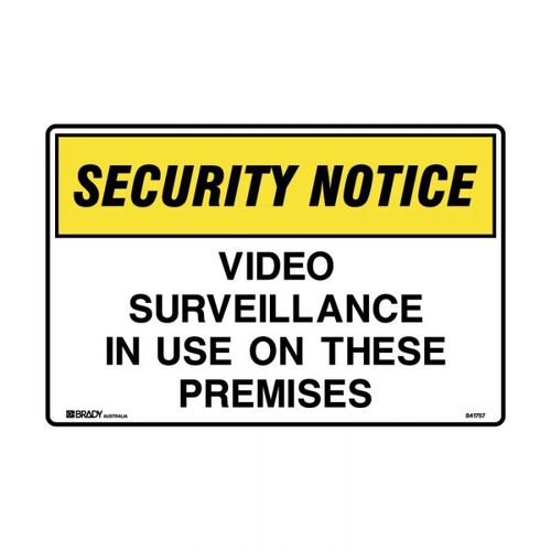 Brady Video Surveillance In Use On These Premises 600 x 450mm Polypropylene