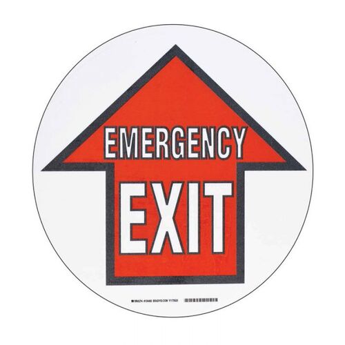 Brady Toughstripe Floor Sign - Emergency Exit 430mm Diameter