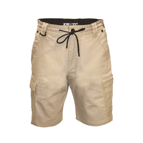 Mack Workwear Mens Stretch Twill Cargo Shorts, Sand, Size 92