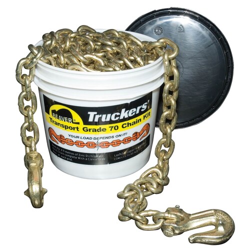 Beaver Grade 70 Transport Load Chain Kit With Winged Grab Hooks 8mm x 9m
