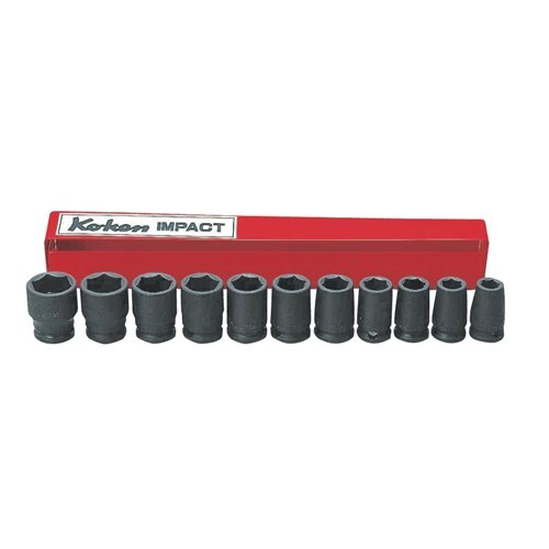 Ko-Ken 9-19mm Impact Socket Set 3/8" Drive, 11Pieces - KO13241M