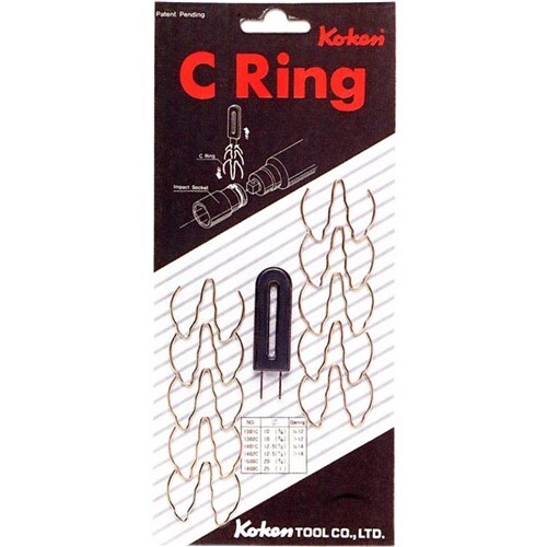 Ko-Ken Socket Impact Retaining Clip 1" Drive (C-Ring 10 Clips Plus Puller)