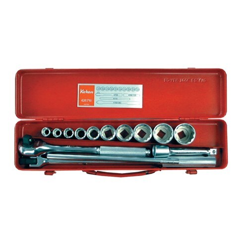 Ko-Ken 1/2" Drive Socket Set 1/8" -1 1/16" Whitworth, 14 Pcs - KO4267W