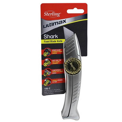 Sterling Shark Fixed Blade Knife Silver