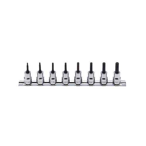 Ko-Ken Torx Socket Set on Rail 3/8" Drive (T10 - T45) x 38mm, 8 Pieces