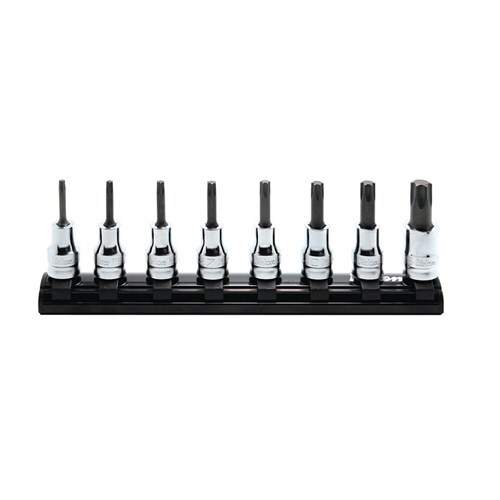 Ko-Ken Torx Socket Set On Magnetic Rail 3/8" Drive T20 - T55 x 50mm, 8Pcs