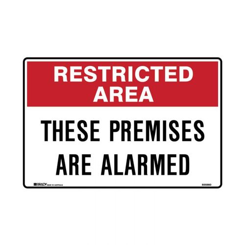 Brady These Premises Are Alarmed 300 x 450mm Metal