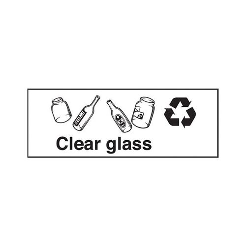 Brady Recycling Sign - Clear Bottles 180 x 450mm Polypropylene