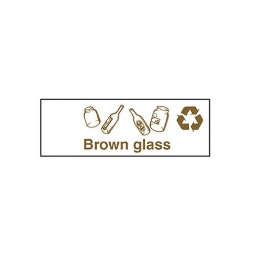 Brady Recycling Sign - Brown Glas 125 x 300mm Self-Adhesive Vinyl