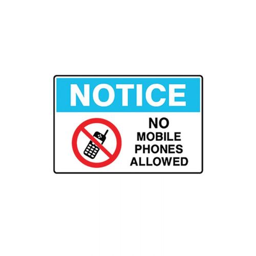 Mobile Phone Sign - No Mobile Phones Allowed 180 x 250mm Face-Adhesive Vinyl