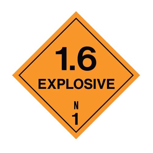 Brady Dangerous Goods Label - Explosive 1.6 100 x 100mm Paper, 1000/Pack