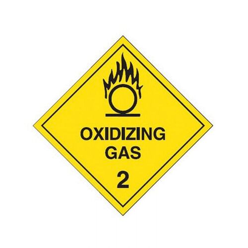 Brady Dangerous Goods Label - Oxidizing Gas 2 100 x 100mm Paper, 1000/Pack