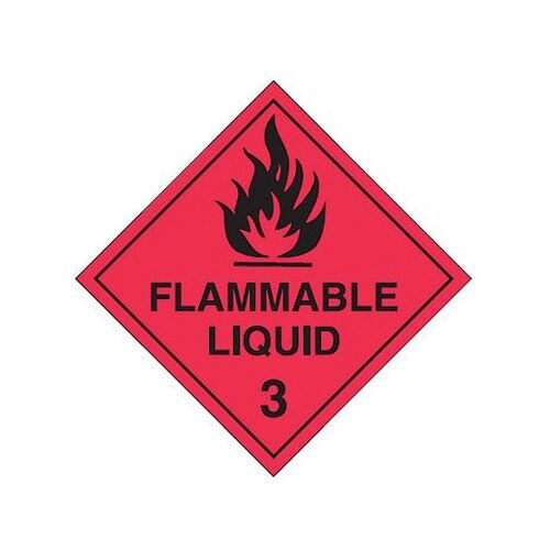 Brady Dangerous Goods Label - Flammable Liquid 3 (Black) 100 x 100mm Paper, 1000/Pack