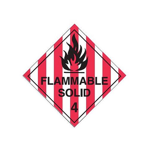 Brady Dangerous Goods Label - Flammable Solid 4 25 x 25mm Paper, 1000/Pack