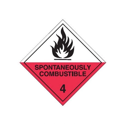 Brady Dangerous Goods Label - Spontaneously Combustible 4 100 x 100mm Paper, 1000/Pack