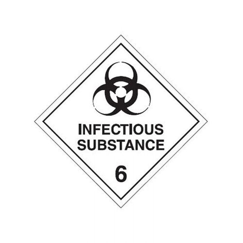 Brady Dangerous Goods Label - Infectious Substance 6 100 x 100mm Paper, 1000/Pack