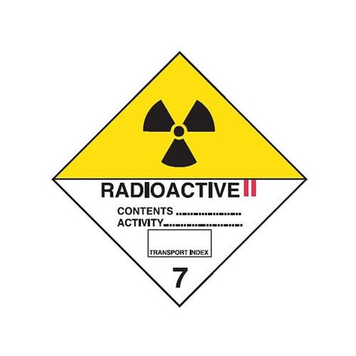 Brady Dangerous Goods Label - Radioactive II 7 25 x 25mm Paper, 1000/Pack
