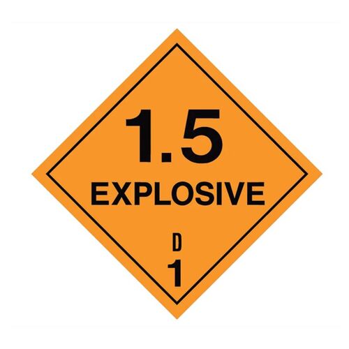 Brady Dangerous Goods Label - Explosive 1.5 270 x 270mm Metal