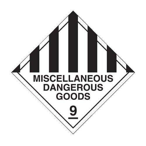 Brady Dangerous Goods Labels - Miscellaneous Dangerous Goods 9 250 x 250mm Poly