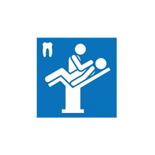 Hospital/Nursing Home Sign - Dental Symbol 150 x 150mm Self Adhesive Vinyl