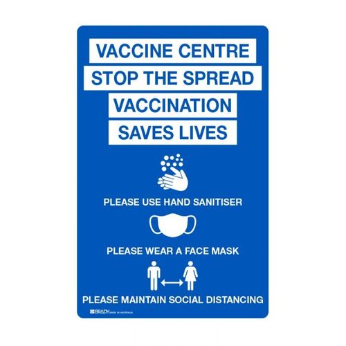 Vaccine Centre Stop The Spread Vaccination Saves Lives 250 x 180mm Sticker