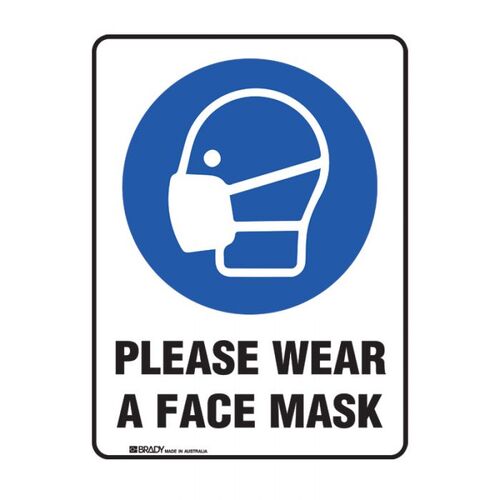 Brady Please Wear a Face Mask 250 x 180mm Sticker
