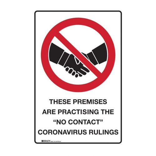 These Premises Are Practising The "No Contact" Coronavirus Rulings 250 x 180mm Sticker