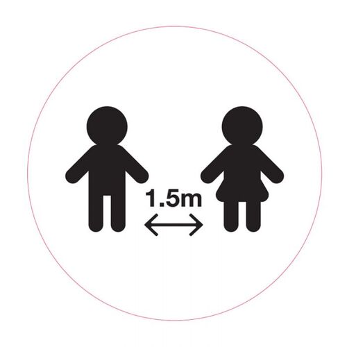 Carpet Floor Marking Sign - Social Distancing Black/White 300mm Sticker
