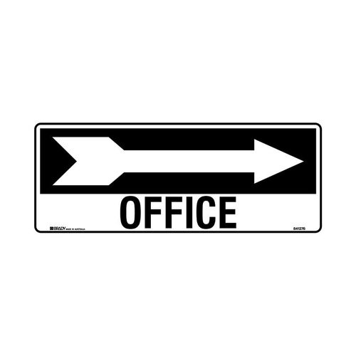 Brady Directional Sign - Office Arrow Right 180 x 450mm Polypropylene