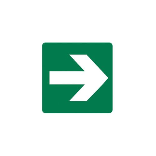 Brady Directional Sign - Arrow Right Green 180 x 180mm Bradyglo Self Adhesive Vinyl