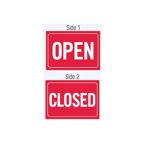 Brady Double Sided Sign - Open/ Closed 300 x 225mm Metal