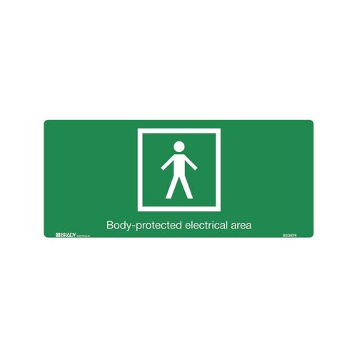 Brady Hospital/Nursing Home Sign - Body-Protected Electrical Area 90 x 200mm Sticker
