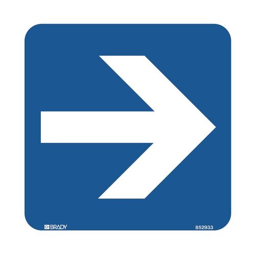 Brady Hospital/Nursing Home Sign - Arrow Symbol Right 150 x 150mm Sticker