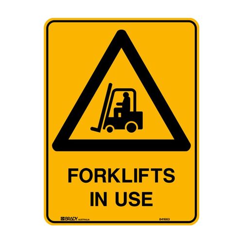 Brady Mining Site Sign - Forklifts In Use 600 x 450mm C1 REF(P)