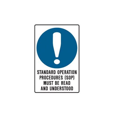 Brady Mining Site Sign - Standard Operation Procedures (SOP) Must Be Read And Understood 600 x 450mm C2 REF(P)