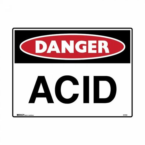 Brady Sign - Danger Acid 450 x 600mm C2 REF(M)