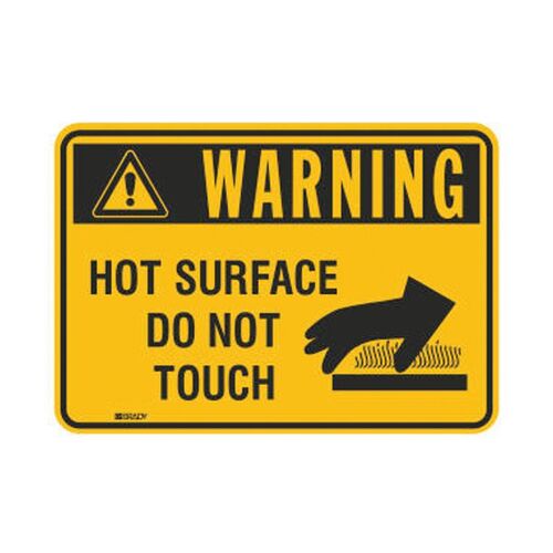 ToughWash Sign - Warning Hot Surface Do Not Touch  254 x 177.8mm