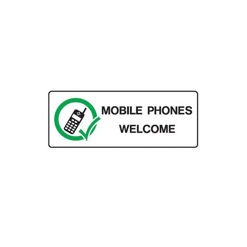 Mobile Phones Welcome 125 x 300mm Face Adhesive Vinyl