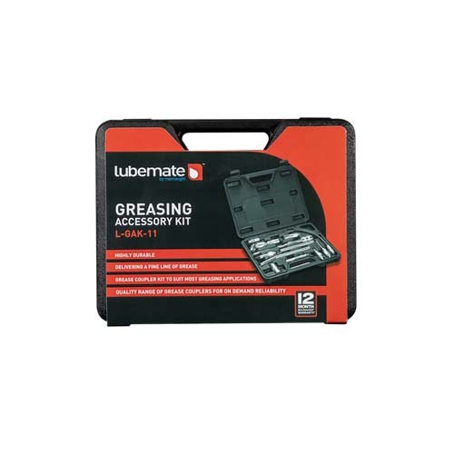 Lubemate L-GAK-11 Greasing Accessory Kit, 11 Pieces