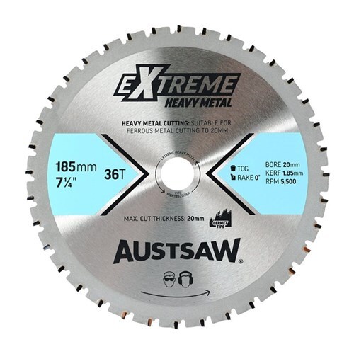 Austsaw Extreme Heavy Metal Blade 185mm x 20mm Bore x 36T