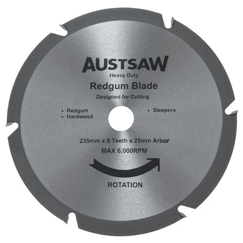 Austsaw Redgum Sleeper Blade 235mm (9 1/4") x 25mm Bore 6 Teeth