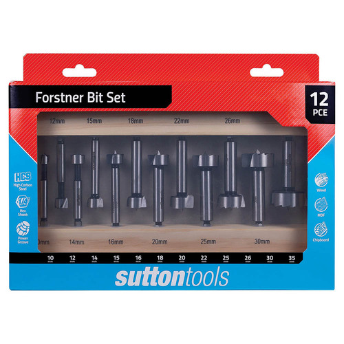 Sutton HCS Forstner Drill Bit Set (10 - 35mm) - 12 Pieces